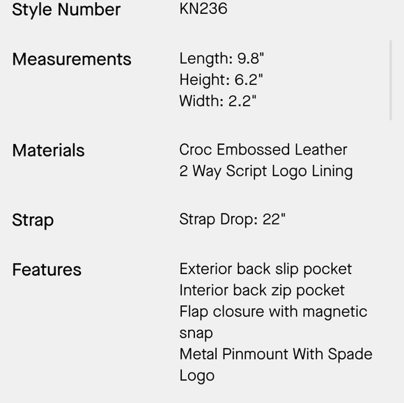 Kate Spade Madison Bag And Card Holder In Metallic Croc Hot Fudge - Picture 9 of 16